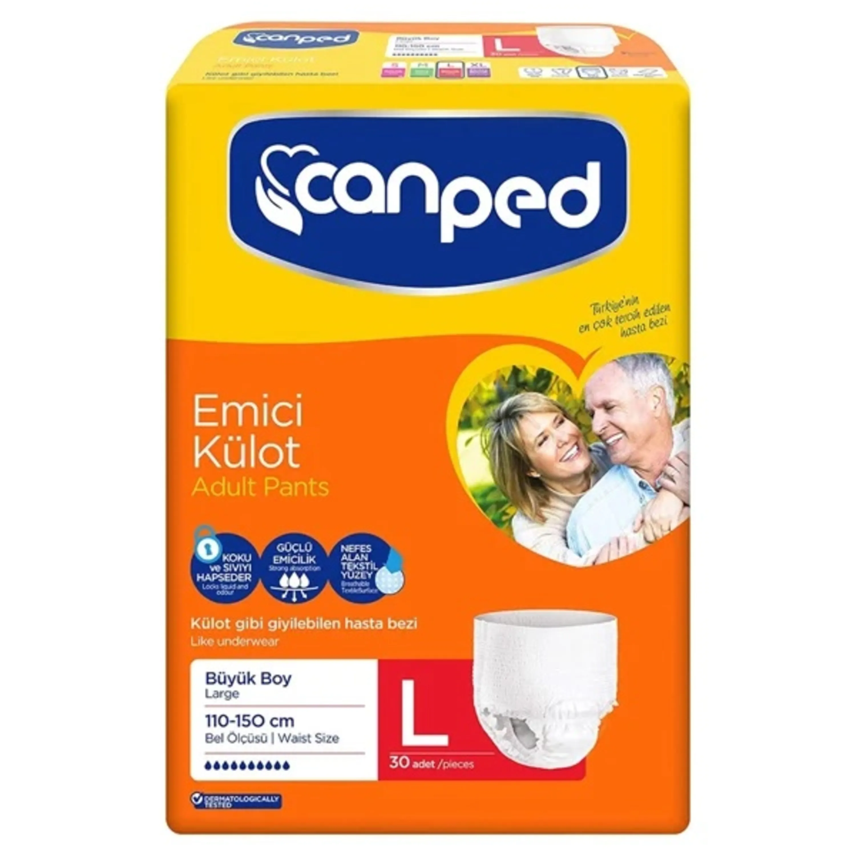 پوشک بزرگسالان جان پد شورتی سایز L  لارج بسته 30 عددی